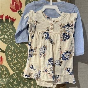 Carter's Blue and Cream Floral Blouse